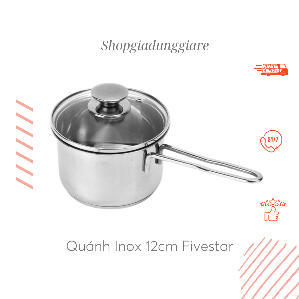 Quánh Khuấy Bột Inox 430 Fivestar 12cm