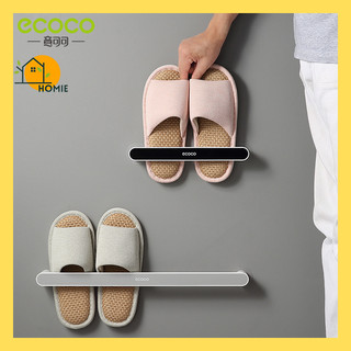 Giá treo dép ecoco, kệ để giày dép thanh nhựa cài dép dán tường ecoco