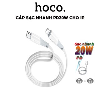 Cáp Sạc Nhanh PD20W-3A Chính Hãng Hoco Cho IP 7-8-X-Xr-Xs-Xsm-11-12-13-14-Pro-Plus-Promax-Dây Dù Siêu Bền
