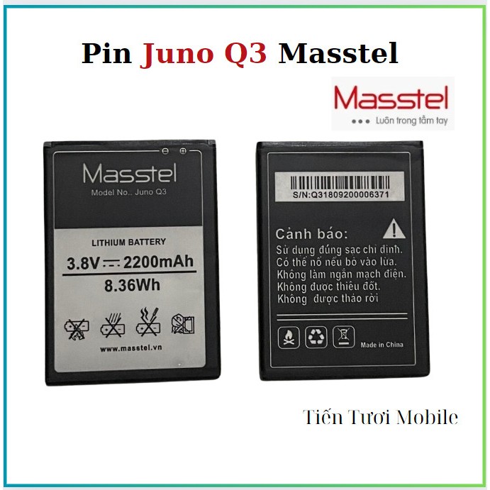 Pin Juno Q3 Masstel,dùng thay thế