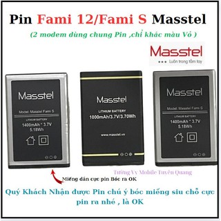 Pin fami s/fami 12 masstel mới
