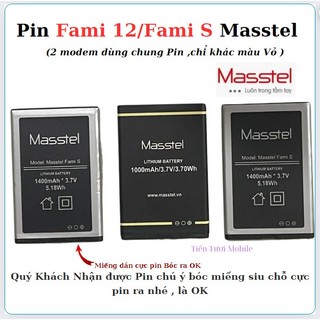 Pin Fami S/Fami 12  Masstel (dùng chung)