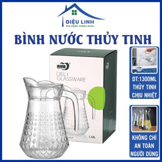  Bình Đựng Nước Thủy Tinh Bình nước DeLi Cao Cấp Dung Tích 1,3L Dieulinhshop 
