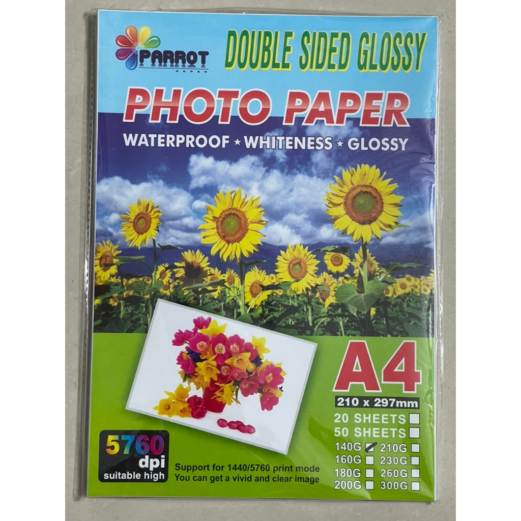 Giấy in ảnh A4 2 mặt bóng đl 140gsm - 50 tờ/xấp, giấy in ảnh 140gsm 2 mặt A4 xấp 50 tờ