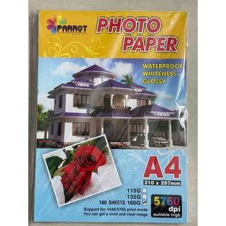 Giấy in ảnh A4 1 mặt đl 160gsm - xấp 100 tờ, giấy in ảnh 160gsm 1 mặt bóng A4 xấp 100 tờ