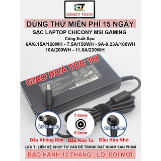 Sạc laptop MSI Gaming 19.5V 20V 6A/6.15A/7.7A/9.23A/10.5A 120W 150W 180W 200W - BẢO HÀNH 12 THÁNG