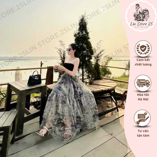 Set váy đầm tơ bồng kèm áo quây cúp ngực sang chảnh linstore.25