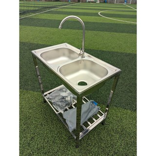Chậu rửa chén cao cấp có chân _ inox 100%