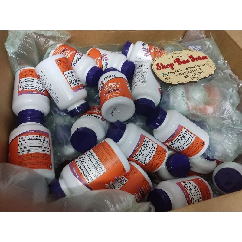 (Date 2026)Viên uống chống tắc tia sữa Lecithin 1200mg Now Sunflower bé trai và bé gái