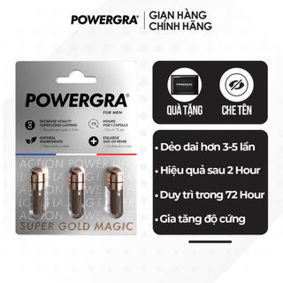 Viên uống hỗ trợ nam giới Powergra For Men (Super Gold Magic) - Vỉ 3 viên kèm quà tặng