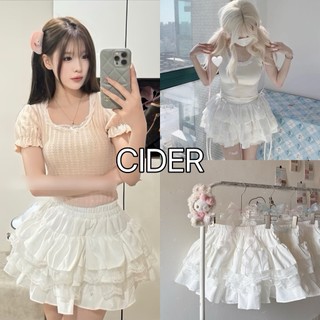 Váy Lolita Trắng Phối Ren Dáng Xòe Bồng Bềnh Cạp Chun Dành Cho Nữ- VIỀN REN