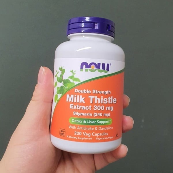 Viên uống thải độc gan, hạ men gan của Mỹ Now Milk Thistle 300mg Silymarin, chiết xuất cây kế sữa