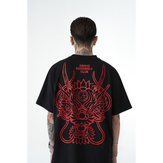 Áo thun amand unisex dragon spirit t-shirt - black/white - at2031