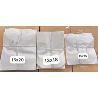 100 túi giấy trắng dùng đựng gà rán, khoai tây chiên,... nhiều kích cỡ (15x20/15x15/13x18) rộng đáy 5cm