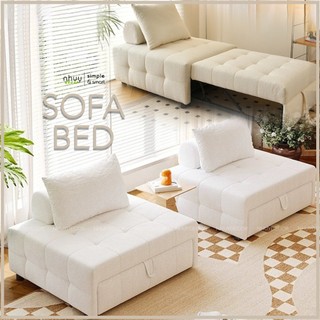 Giường gấp gọn thông minh - sofa giường NHU Y DECOR phòng khách đa năng khung thép, sofa bed lông cừu đệm cao su êm ái