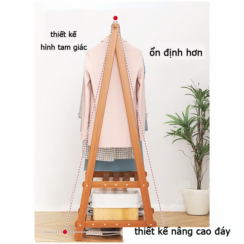 ALVIN Kệ Treo Quần Áo Có thể gập lại chất liệu gỗ thông cao cấp chắc chắn chống mối mọt | BigBuy360 - bigbuy360.vn