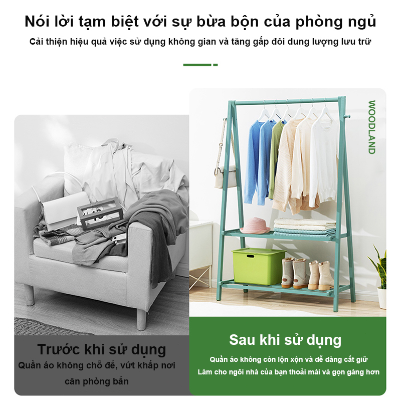 ALVIN Kệ Treo Quần Áo Có thể gập lại chất liệu gỗ thông cao cấp chắc chắn chống mối mọt | BigBuy360 - bigbuy360.vn