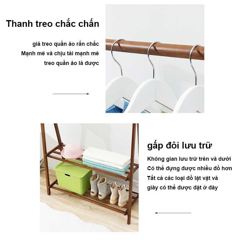 ALVIN Kệ Treo Quần Áo Có thể gập lại chất liệu gỗ thông cao cấp chắc chắn chống mối mọt | BigBuy360 - bigbuy360.vn
