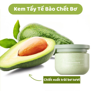 Tẩy Da Chết Body HEYXI Từ Quả Bơ Tươi Giúp Da Trắng Mịn Màng Muối Tắm Với Các Hạt Tẩy Sạch Sâu Cải Thiện Da Mụn Viêm