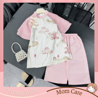 TT333 Set mẹ và bé áo dài hoa sen cách tân cánh tiên - MOMCARE.vn