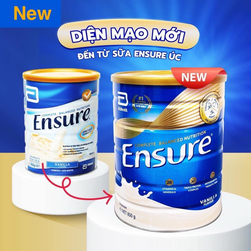 Sửa Ensure Úc Vanila 850g date 2025