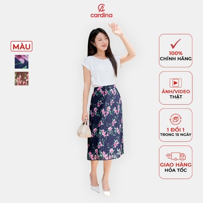 Chân váy nữ CARDINA chất liệu Chiffon dập ly thanh lịch điệu đà nữ tính 4CVA02