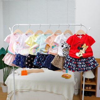 Set bộ quần váy bé gái Janeshop, Bộ áo cotton chân váy có quần xuất dư xịn sò mềm mát thấm hút mồ hôi size 12-32kg