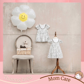 TT320 Váy thô lụa xòe phối yếm cho bé gái - MOMCARE
