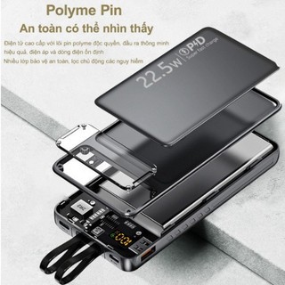 Sạc dự phòng TZ100 30000mah HKDOTI pin dự phòng màn hình Led tích hợp tích hợp 2 đầu sạc tiện dụng TB22 EKADO