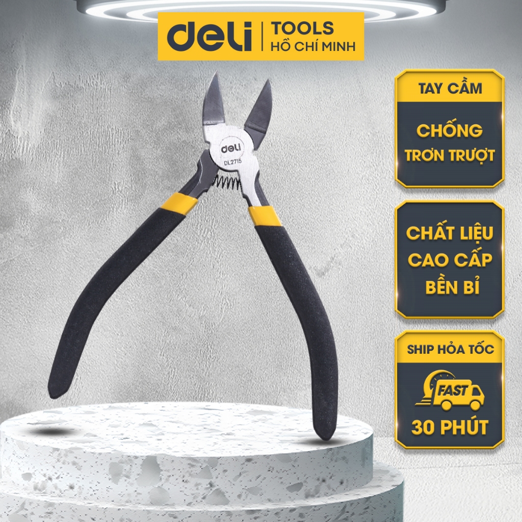 Kìm Cắt Dây Điện Mini Chính Hãng DELI - Lưỡi Cắt Sắc Bén Chống Mòn