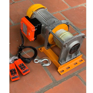 Tời Điện Nhanh 220v, Máy Tời Điện Mặt Đất Nâng Kéo Vật Liệu Xây Dựng Kèm Điều Khiển Từ Xa Tải Trọng 400-800kg
