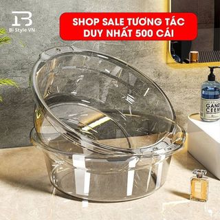 Thau nhựa trong suốt cao cấp, chậu nhựa chất liệu PP cứng cáp chịu nhiệt tới 100 độ BX68