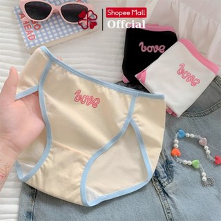 Quần Lót Cotton Nữ ELSA BRA Họa Tiết Chữ LOVE Gợi Cảm Kháng Khuẩn Sexy 8001