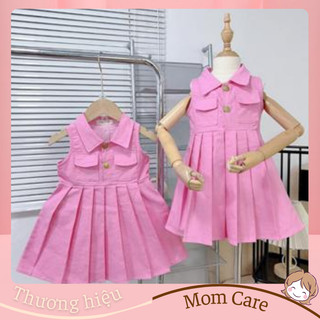 TT202 (8-23kg)Váy cho bé kiểu dang sơ mi, thiết kế sát nách dập li, vải bò giấy mềm, mát - Dress 202