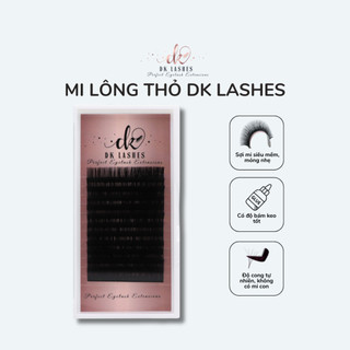Mi lông thỏ DK Lashes độ cong J , B , C , CC với size 8mm-14mm độ dày 0.07-Mềm mịn như lông mi thật