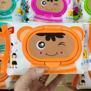 Set 10 gói khăn uớt gấu nhiều màu sắc gói to 250gr, khăn ươt không mùi