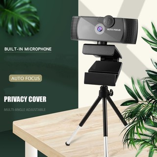 Webcam PGR 2K Auto Focus – camera máy tính 3MP, USB 1.5m, mic stereo chống ồn, có nắp che và tripod cho máy tính