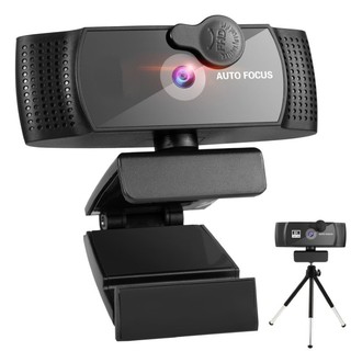 Webcam PGR 2K Auto Focus – camera máy tính 3MP, USB 1.5m, mic stereo chống ồn, có nắp che và tripod cho máy tính
