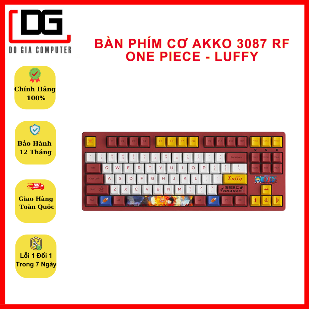 [Giảm Sốc] Bàn phím cơ AKKO 3087 RF One Piece – Luffy (Dual-mode / AKKO sw v3)