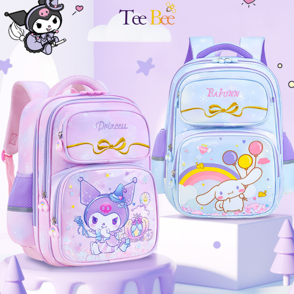 Balo Thời Trang Hàn Quốc Rộng Rãi Chống Thấm Nước Học Sinh Tiểu Học Balo Đi Học Kuromi Cinnamon Dễ T