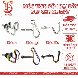 Móc gạt móc câu móc u loại dày inox titan 7 màu móc máng đồ xe máy móc treo đồ