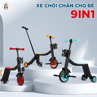 Xe trượt scooter 9in1 đa năng kiêm xe chòi chân / xe đẩy cao cấp có bánh xe cân bằng cho bé đồ chơi vận động