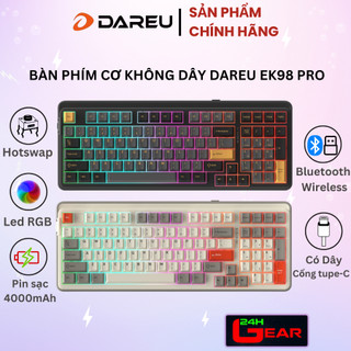  Bàn phím cơ Dareu EK98 Pro BLACK GOLDEN   PROTO  LED RGB ,Triple Mode Cherry PBT Hotswap   