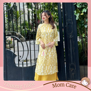 TT364  Set áo dài mẹ và bé hoa mai vàng - MOMCARE