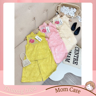 TT361 Set lụa gấm sát nách 3 màu cho bé gái - MOMCARE