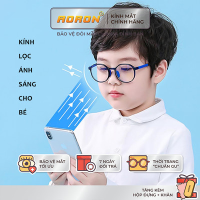 Kính Chống Ánh Sáng Xanh Mắt Tròn AORON Cho Bé Trai Bé Gái Màu Sắc Đa Dạng Dễ Phối Đồ Chống UV400 Gây Hại AK159