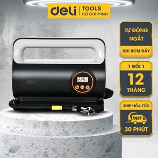 Máy Bơm Lốp Ô Tô Tự Động Ngắt Chính Hãng DELI - Bảo Hành 1 Đổi 1 12 Tháng - Nhỏ Gọn Tiện Lợi