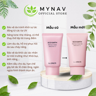 Kem Chống Nắng The Saem Eco Earth Power Sun Cream 50ml- Hồng