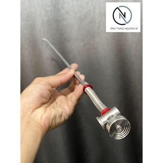 Đủa thắng inox 304 kèm núm vặn và chốt xỏ cnc bóng loáng gắn cho dòng xe