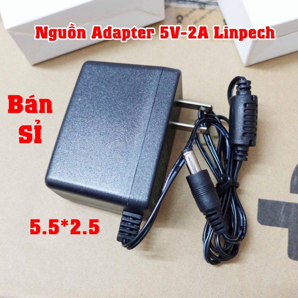 (Bán sỉ) Nguồn 5V2A Chân To Linpech 5.5*2.5mm- Nguồn Adapter 5V2A Chân To dùng cho bộ quang điện